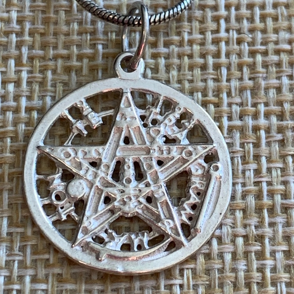 Sterling Silver Tetragrammaton Pagan Pentagram Talisman